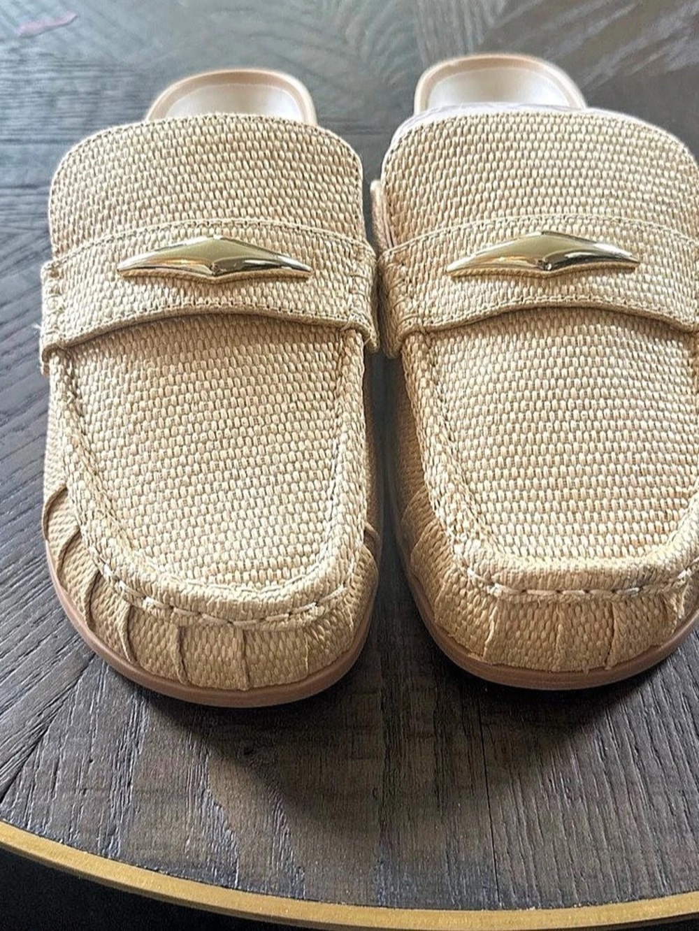 dolce vita Jodero Mule Raffia Loafers Beige US 9